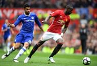 MANCHESTER, ENGLAND - APRIL 16: Eric Bailly of Manchester United is put under pressure from Diego Costa of Chelsea during the Premier League match between Manchester United and Chelsea at Old Trafford on April 16, 2017 in Manchester, England.  (Photo by Michael Regan/Getty Images)